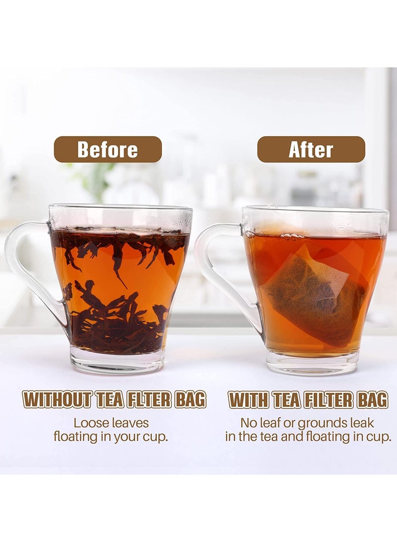 حياة كومفورت ١٠٠ كيس شاي للاستخدام مرة واحدة، أكياس شاي فارغة برباط، أكياس شاي سائبة، أكياس فلتر شاي سائبة، مصفاة للشاي السائب، توابل قهوة، أعشاب، بهارات حمام، حساء، طاجن (١٢×٨ سم) - Image 2